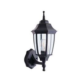 Boston Harbor BRT-BPP1611-BK Outdoor Wall Lantern, 120 V, 60 W, A19 or CFL Lamp, Aluminum Fixture, Black