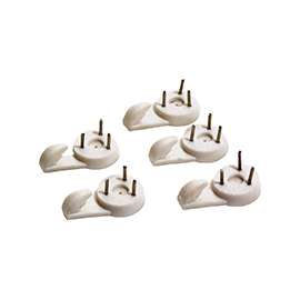 ProSource PH-121121-PS Picture Hanger, 15 lb, Plastic, White, White, Nail-In Mounting