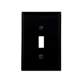Eaton Wiring Devices PJ1BK Wallplate, 4-7/8 in L, 3-1/8 in W, 1 -Gang, Polycarbonate, Black, High-Gloss