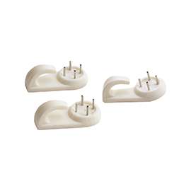 ProSource PH-121122-PS Picture Hanger, 25 lb, Plastic, White, White, Nail-In Mounting