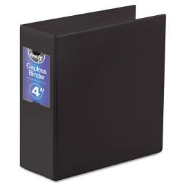 Gapless Loop Ring Binder, 3 Rings, 4" Capacity, 11 x 8.5, Black