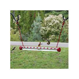 Perky-Pet Hummerbar HUMBAR200 Bird Feeder Bar, 16 oz, 22-Port/Perch, Plastic, Clear/Red