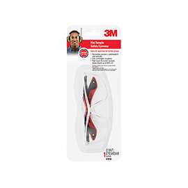 3M 47010-WV6 Safety Eyewear, Anti-Scratch Lens, Polycarbonate Lens, Semi-Rimless Frame, Plastic Frame, Black/Red Frame