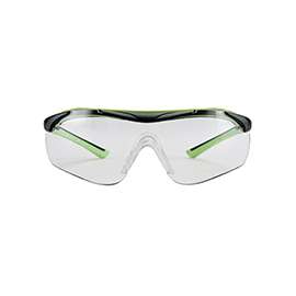 3M 47100-WZ4 Sport-Inspired Safety Glasses, Anti-Fog, Anti-Scratch Lens, Wraparound Frame, Green/Neon Black Frame