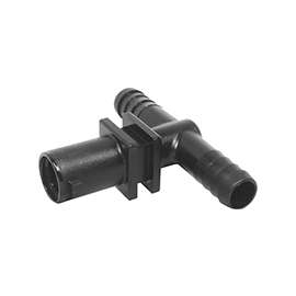 GREEN LEAF Y8231009 Dry Boom Nozzle Body Tee, 1/2 in, Quick x Hose Barb, 7 psi Pressure, EPDM Rubber
