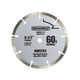 ROCKWELL RW9283 Circular Saw Blade, 4-1/2 in Dia, 3/8 in Arbor, 60-Teeth