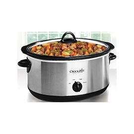 Crock-Pot SCV700-SS Slow Cooker, 7 qt Capacity, 270 W, Manual Control, Stainless Steel, Silver
