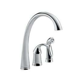 DELTA PILAR 4380-DST Kitchen Faucet with Side Spray, 1-Faucet Handle, 13 in H Spout, Brass, Chrome
