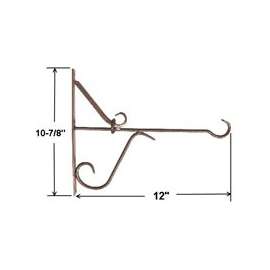 Landscapers Select GB-3932 Hanging Plant Bracket, 12 in L, 11 H, Steel, Matte Hammertone Bronze