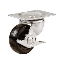 Shepherd Hardware 9511 Swivel Caster, 3 in Dia Wheel, 1-1/4 in W Wheel, Rubber Wheel, 175 lb
