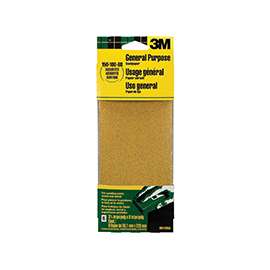 3M 9019 Sandpaper Sheet, 9 in L, 3.66 in W, Aluminum Oxide Abrasive, Paper Backing