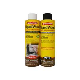 ABATRON LiquidWood LWAB6OR Wood Filler, Liquid, Faint, Slightly Aromatic Part A, Irritating Ammonia Part B, Clear, 12 oz