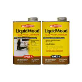 ABATRON LiquidWood LW2PKR Wood Filler, Liquid, Faint, Slightly Aromatic Part A, Irritating Ammonia Part B, Clear, 2 pt