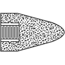 Type 16 Gemini Cone, 2 3/4 in D, 3 1/2in Thick, 5/8-11 Arbor, 24 Grit Alum Oxide