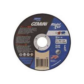 Right Cut Cut-Off Wheel, Type 1, 5 in Dia, .045 in Thick, 36 Grit Alum. Oxide