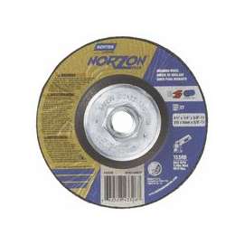 Type 27 NorZon+ Depressed Center Wheel, 4 .5" Dia, 1/4" Thick, 5/8" Arbor, 10/PK