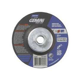 Gemini FastCut Depressed Center Wheel, 4 1/2 in Thick, Aluminum Oxide