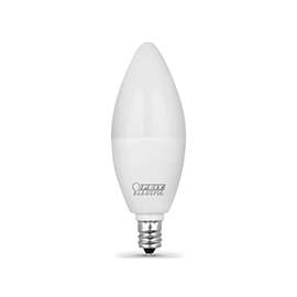 Feit Electric CTF40/10KLED/3 LED Lamp, Specialty, Torpedo Tip Lamp, 40 W Equivalent, E12 Lamp Base, White