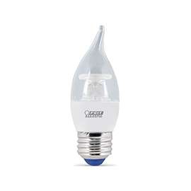 Feit Electric EFC/300/LED/COLD LED ColdStart Lamp, Decorative, Flame Tip Lamp, 40 W Equivalent, E26 Lamp Base, Dimmable