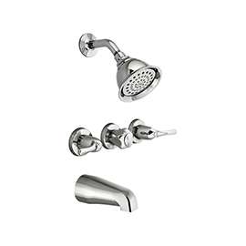 TUB-SHOWER FAUCET 3-HNDL CHRM