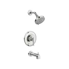 Moen Gibson Series 82228 Tub and Shower Faucet, Standard Showerhead, 1.75 gpm Showerhead, Diverter Tub Spout, 1-Handle