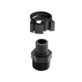 Flair-It PEXLOCK 30779 Pipe Adapter, 1 in, Male, Polysulfone, Black, 100 psi Pressure