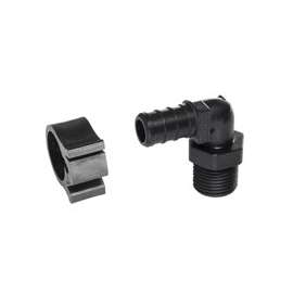 Flair-It PEXLOCK 30810 Pipe Elbow, 1/2 x 3/8 in, MPT, 90 deg Angle, Black, 100 psi Pressure