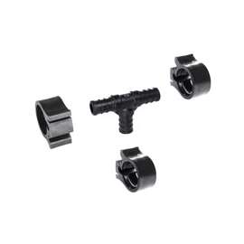 Flair-It PEXLOCK 30820 Pipe Tee with Clamp, 1/2 in, Black, 100 psi Pressure