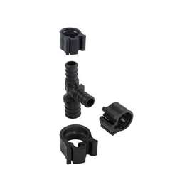 Flair-It PEXLOCK 30824 Reducing Pipe Tee with Clamp, 3/4 x 1/2 x 1/2 in, 100 psi Pressure