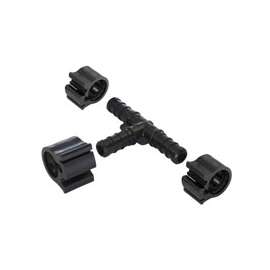 Flair-It PEXLOCK 30831 Pipe Tee with Clamp, 3/8 in, Black, 100 psi Pressure