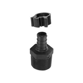 Flair-It PEXLOCK 30868 Pipe Adapter, 1/2 x 3/4 in, PEX x MPT, Polysulfone, Black, 100 psi Pressure
