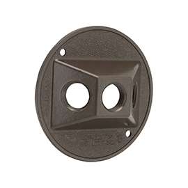 HUBBELL 5197 5197-7 Cluster Cover, 4-1/8 in Dia, 1.094 in L, 4-1/8 in W, Round, 1 -Gang, Die-Cast Aluminum
