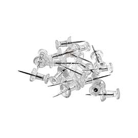 ProSource PH-122262-PS Push Pin, 23 mm L, Plastic, Clear, Round Head