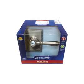 Schlage Birmingham Series F51A VBIR619ADD Entry Lever Lockset with Addison Trim, Solid Brass, Satin Nickel