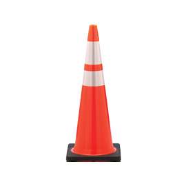 JBC Revolution RS RS90055CT3M64 Traffic Safety Cone, 36 in H Cone, PVC Cone, Fluorescent Orange Cone