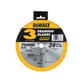 DeWALT PRECISIONFraming DW3578B3 Saw Blade, 7-1/4 in Dia, Carbide Cutting Edge, 5/8 in Arbor, Carbide