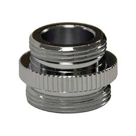 Danco 10516 Dishwasher Aerator Adapter, 3/8-18 x 55/64-27 in, IPSM x Male, Brass, Chrome Plated