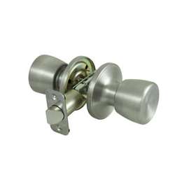 ProSource TS630BRA4B Knobset, Knob Handle, Metal, Stainless Steel, 2-3/8 to 2-3/4 in Backset, 44 x 57 mm Strike