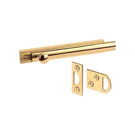 Defender Security U 9961 Slide Bolt, 4 in L Bolt, Solid Brass