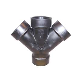 CANPLAS 102353BC Double Pipe Wye, 3 in, Hub, ABS, Black