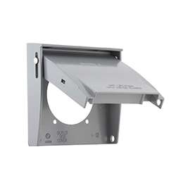 HUBBELL 5034-0 Cover, 2-5/8 in Dia, 4-1/2 in L, 4-9/16 in W, Aluminum, Gray, Powder-Coated