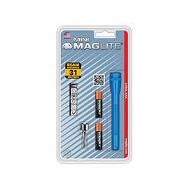 MagLite M3A116 Flashlight, Incandescent Lamp, Alkaline Battery, Blue