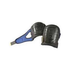 Flat Cap Knee Pads, Hook and Loop, Black; Blue