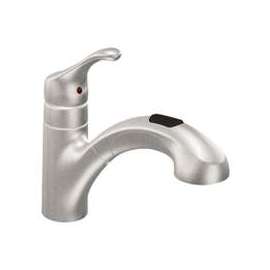 Moen Renzo Glacier CA87316SRS Kitchen Faucet, 1.5 gpm, 1-Faucet Handle, Stainless Steel, Stainless Steel, Deck Mounting