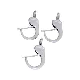 ProSource PH-122244-PS Cup Hook, 17/32 in Thread, 46 mm L, Zinc Alloy, White Painted