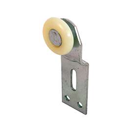 Prime-Line N 6512 Roller Assembly, 1 in Dia Roller, 1/4 in W Roller, Steel, Silver, 1-Roller, 60 lb, Side Mounting