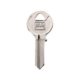 HY-KO 11010AMH1 Key Blank, Brass, Nickel, For: American Cabinet, House Locks and Padlocks