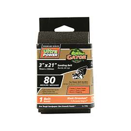 Gator 7776 Sanding Belt, 3 in W, 21 in L, 80 Grit, Medium, Zirconium Oxide Abrasive