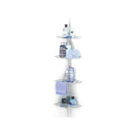 Zenna Home 2114S Shower Caddy, 97 in OAL, 11-1/2 in OAW, 4-Shelf, Steel, Chrome