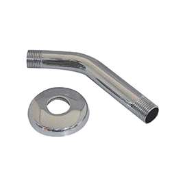 Danco 89180 Shower Arm with Flange, 1/2 in Connection, Threaded, 6 in L, Stainless Steel, Chrome Plated